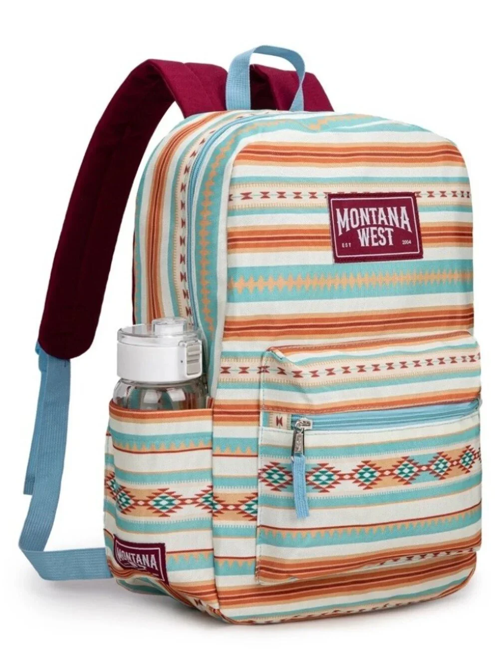 Montana West Serape Aztec Print Backpack -2Pcs Set - Blue